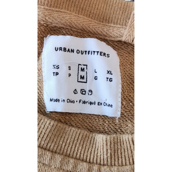 Urban Outfitters Sweatshirt Mens Size M Khaki/Brown Cotton Crew Neck Long Sleeve - Picture 2 of 6